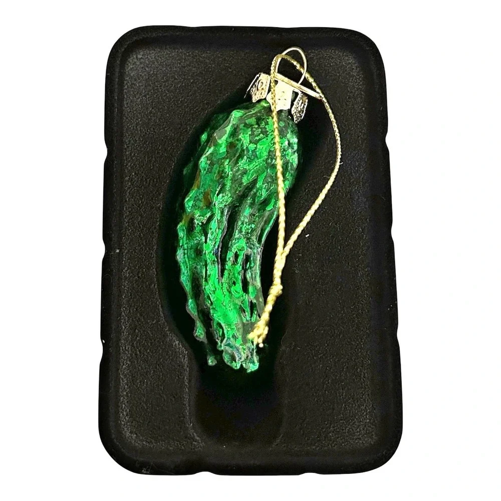 Victorian Trading Co Glass Christmas Pickle Tree Ornament Green German Tradition